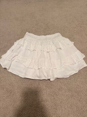 Hollister White Ruffled Circle Skater Skirt
